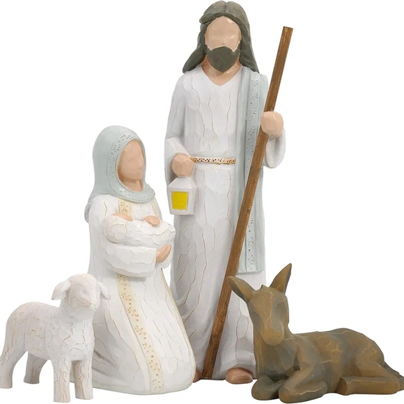 Joyin NIB Sculpted 4pc Christmas Story Nativity Decoration Set - Picture 5 of 11